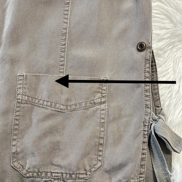 Pam & Gela Jacket Coat Utility Cargo Green Tie Detail Zip Preppy Casual Sz Small - Picture 9 of 10